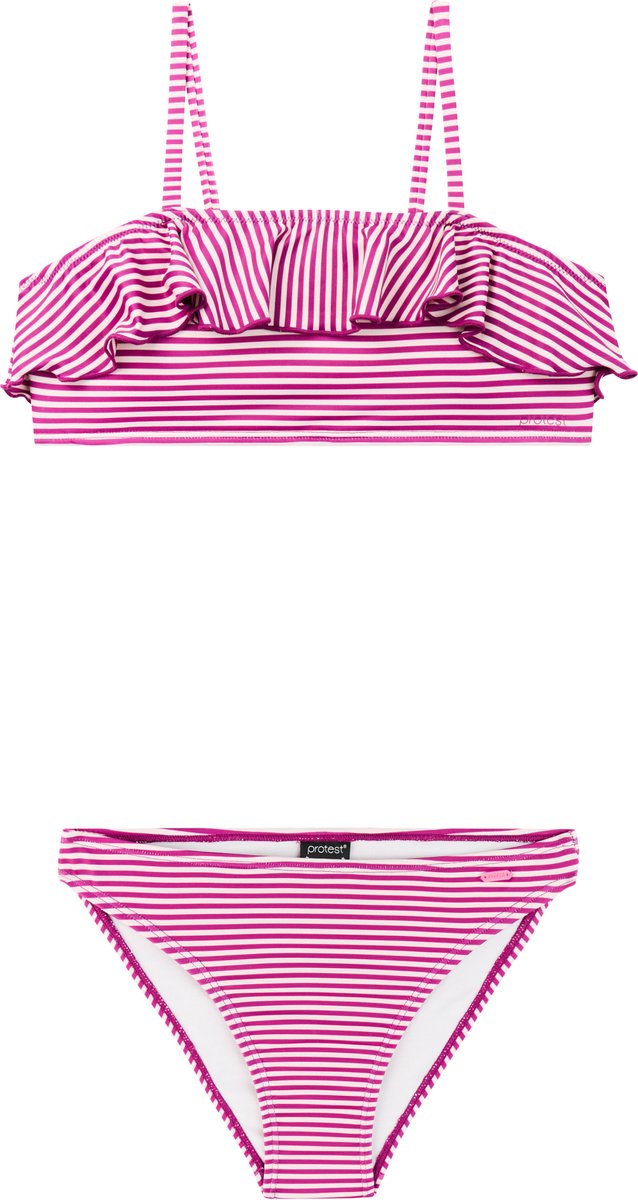 Protest PRTStripes JR Bikini set Meisjes Normale pasvorm Uitneembare vulling Roze