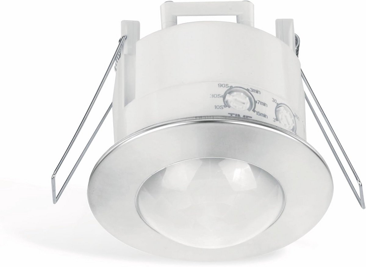 Inbouw Bewegingsmelder Plafond 360 Graden met 6 Meter Bereik Wit/Chroom