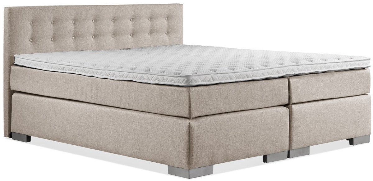 Boxspring Zen - 200x210 - Incl. Geknoopt hoofdbord - Beige