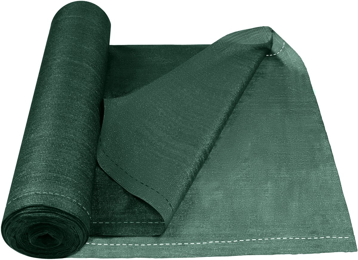 Aufun HDPE privacyscherm - 1,5x10 m - Groen - Zonnescherm en windscherm voor tuin en sportveld