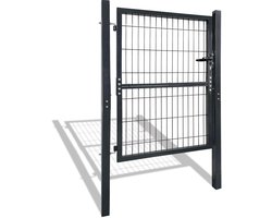 Aufun 125x100cm- Gartentoren Dubbeldeur met Slot – Geschikt voor Tuin, Hoven en Schutting