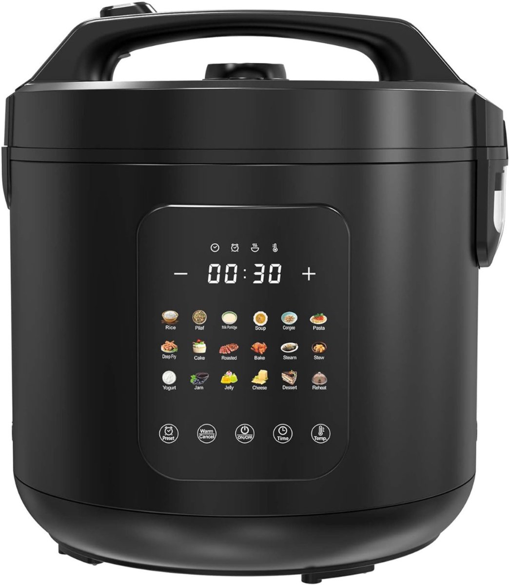 DVDSS® Elektrische snelkookpan - 6-in-1 Rijstkoker & Stoomkoker - 1200W - 5L - Warmtehoud functie - Zwart