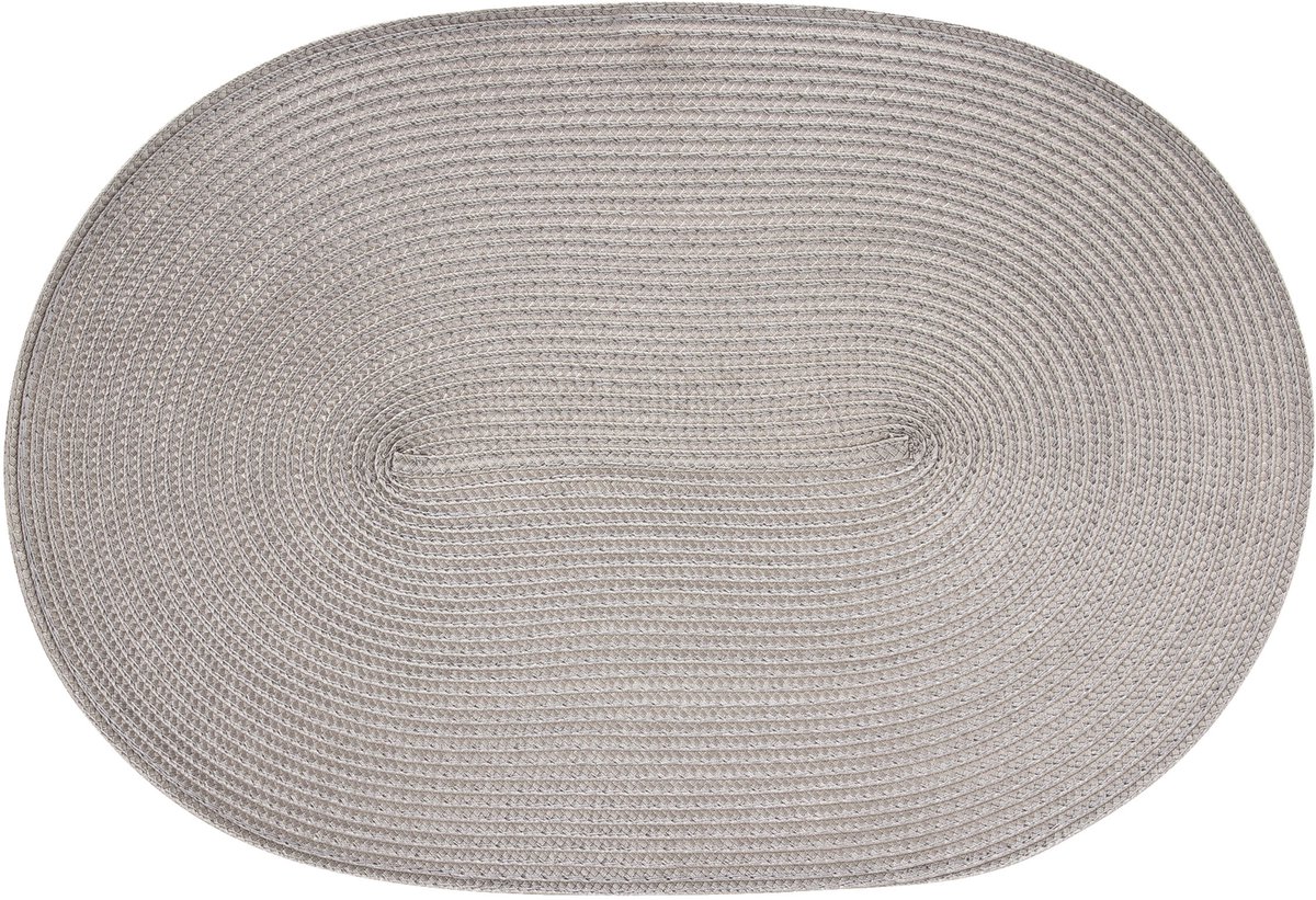 Continenta ovale placemat, placemat, placemat, onderzetter, kunststof, 45 x 31 cm, grijs, 6612