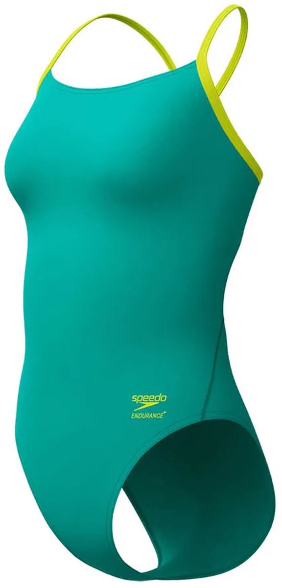 Speedo Fl Solid Flyback 2.0 Zwemkleding Groen UK 34 Vrouw Turquoise Gem / Hyper Yellow