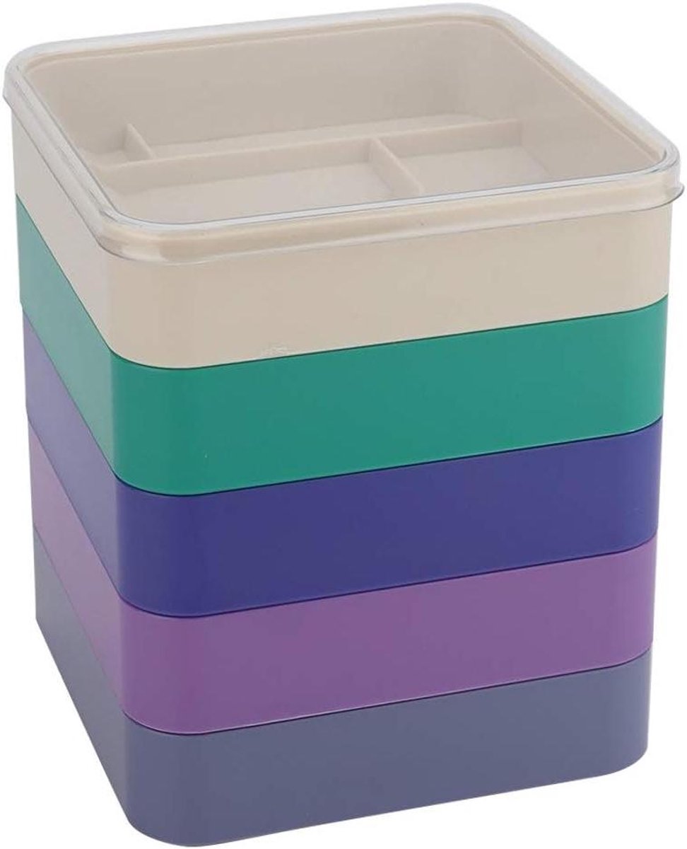 5-laags opbergdoos voor horlogemaker gereedschap - stofbescherming - handig voor horlogeband reparatie - inclusief schroeven en hardware componenten