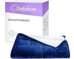 Dailydream | Verzwaringsdeken voor volwassenen van pluizig fleece, editie Blauw. 9 KG / 135x200cm - weighted blanket - Zwaartedeken - Verzwaarde Deken -