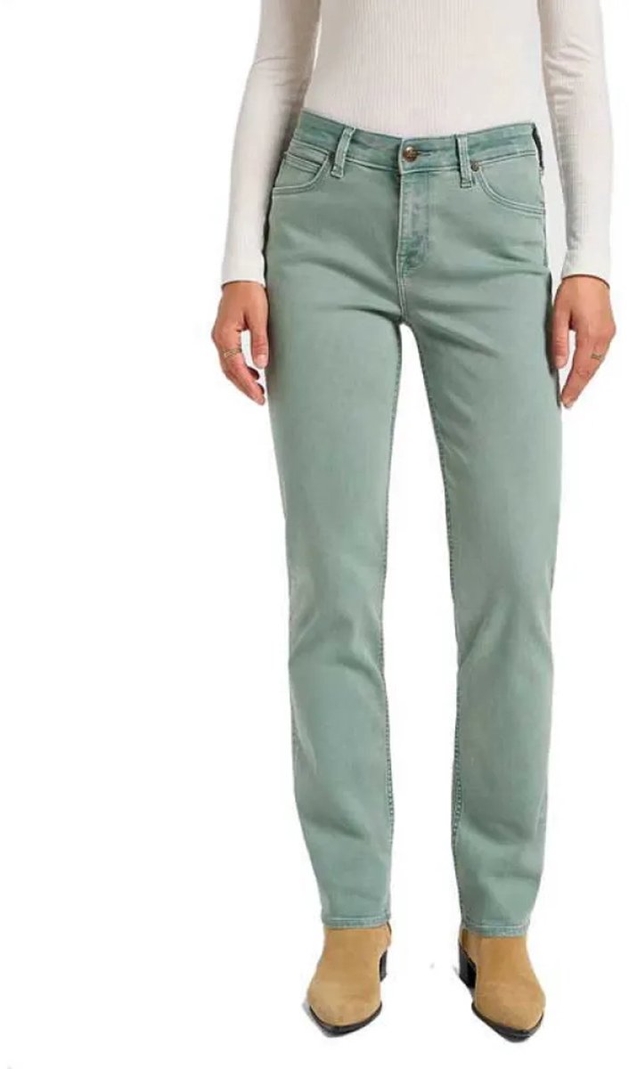 Lee Marion Straight Fit Spijkerbroek 32 33 Vrouw Muted Sage