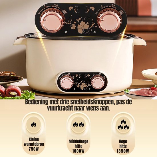 Quvo® Hotpot Electrisch - Hotpot - Zwart - ‎31cm x 18cm x 31cm — afbeelding 3