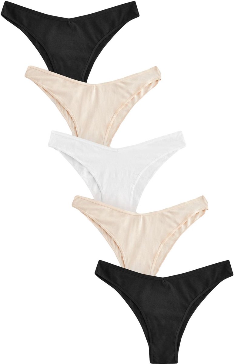 Next - Dames - Set van 5 slips met hoog katoengehalte - Zwart