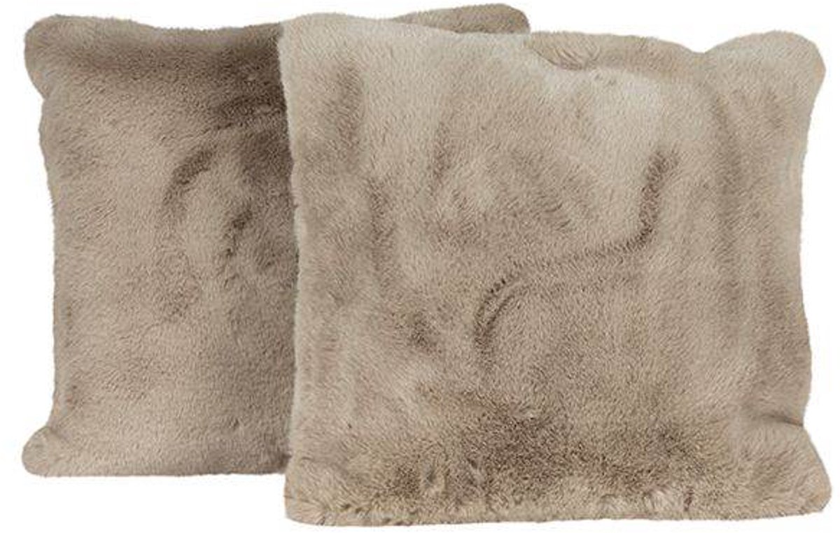 Lavella Pelus kussenhoes | 2 stuks 45x45 cm bruin