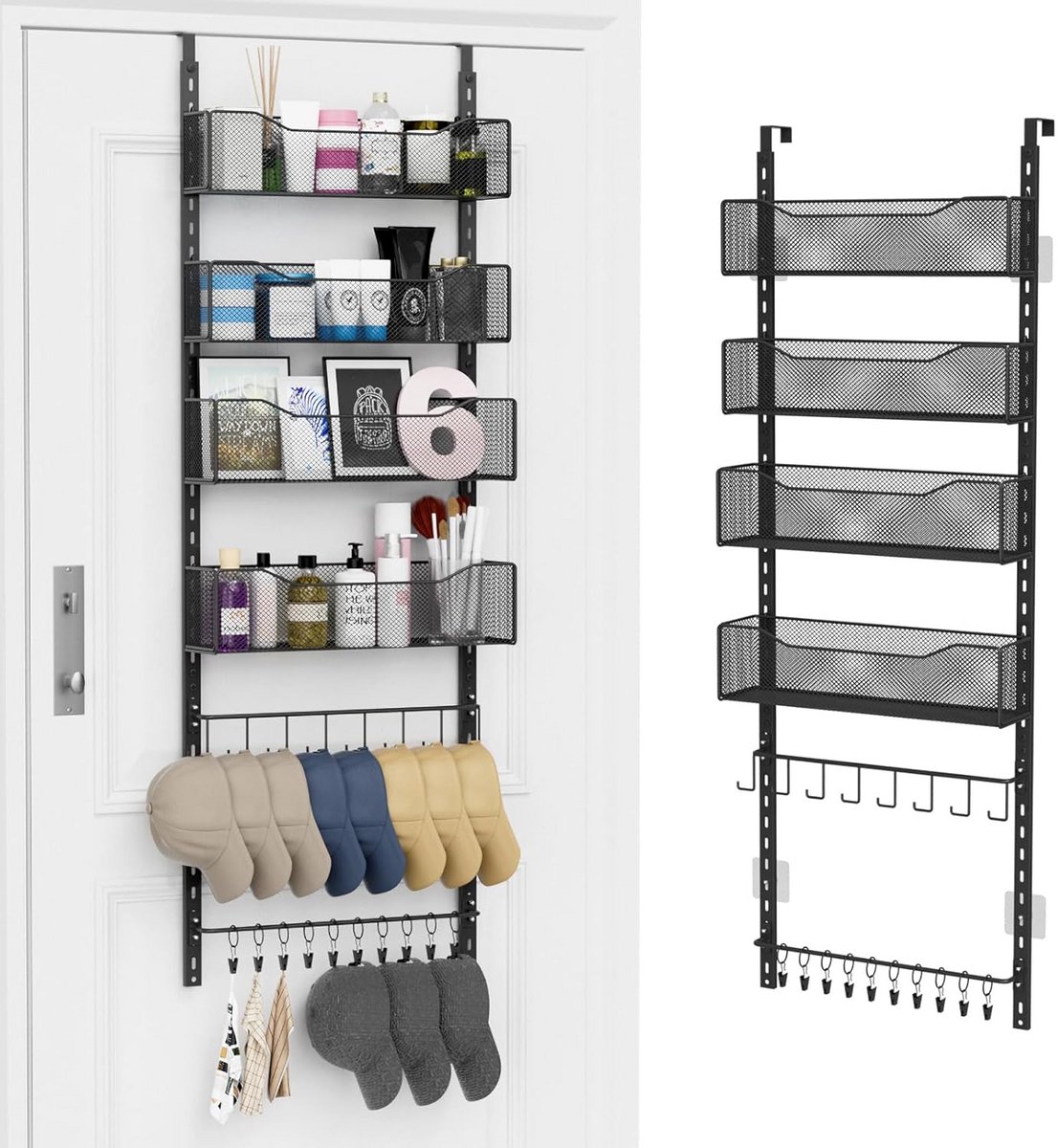 Hangende Organizer - Kast Opberger - Ruimte Besparen - 2-in-1 Systeem - 121 x 42 cm - Zwart