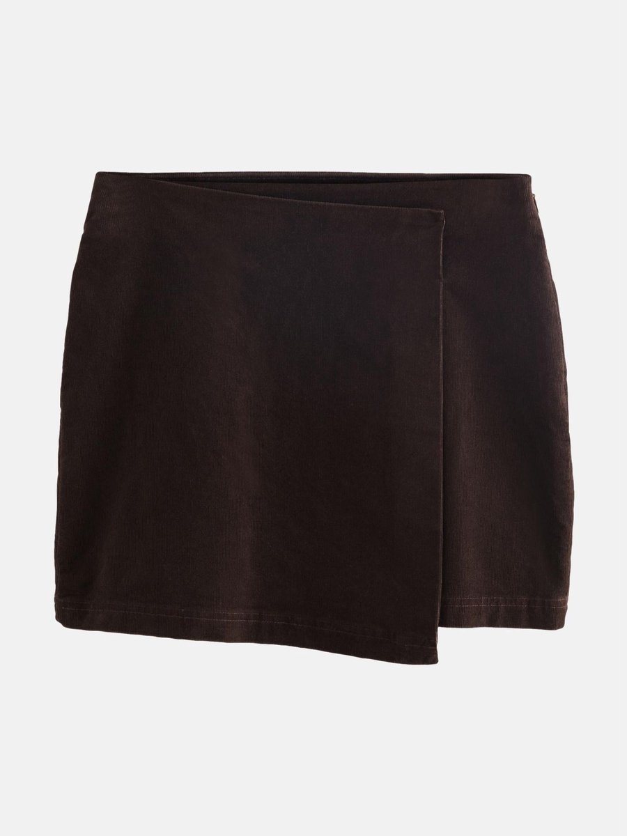 Next - Dames - Corduroy mini-wikkelrok - Zwart