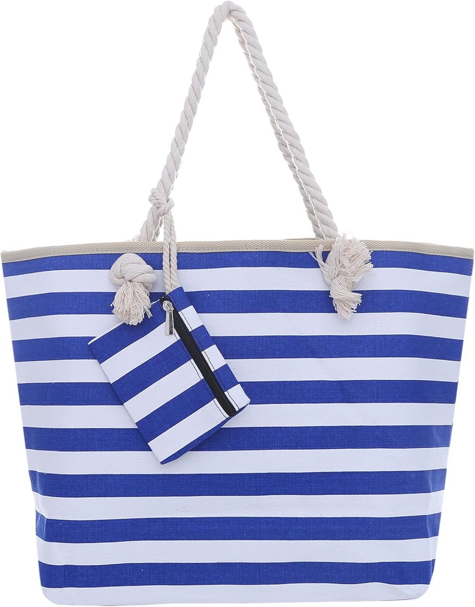 Grote Strandtas met Ritssluiting en Touwgrepen