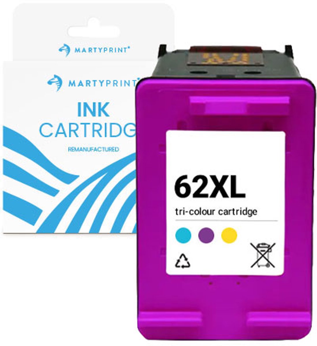 MartyPrint geschikt voor HP 62XL (C2P07AE) inktcartridge kleur