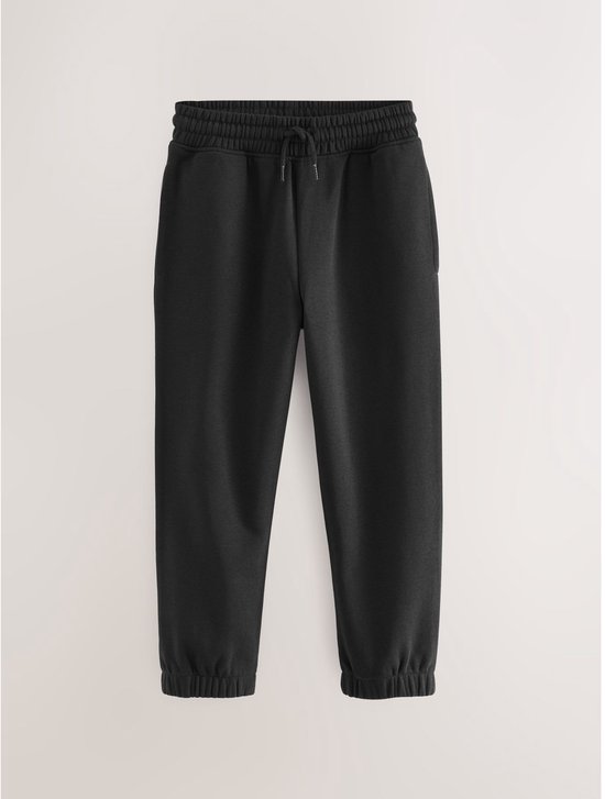 Zwarte joggingbroek met elastische tailleband en zoom.