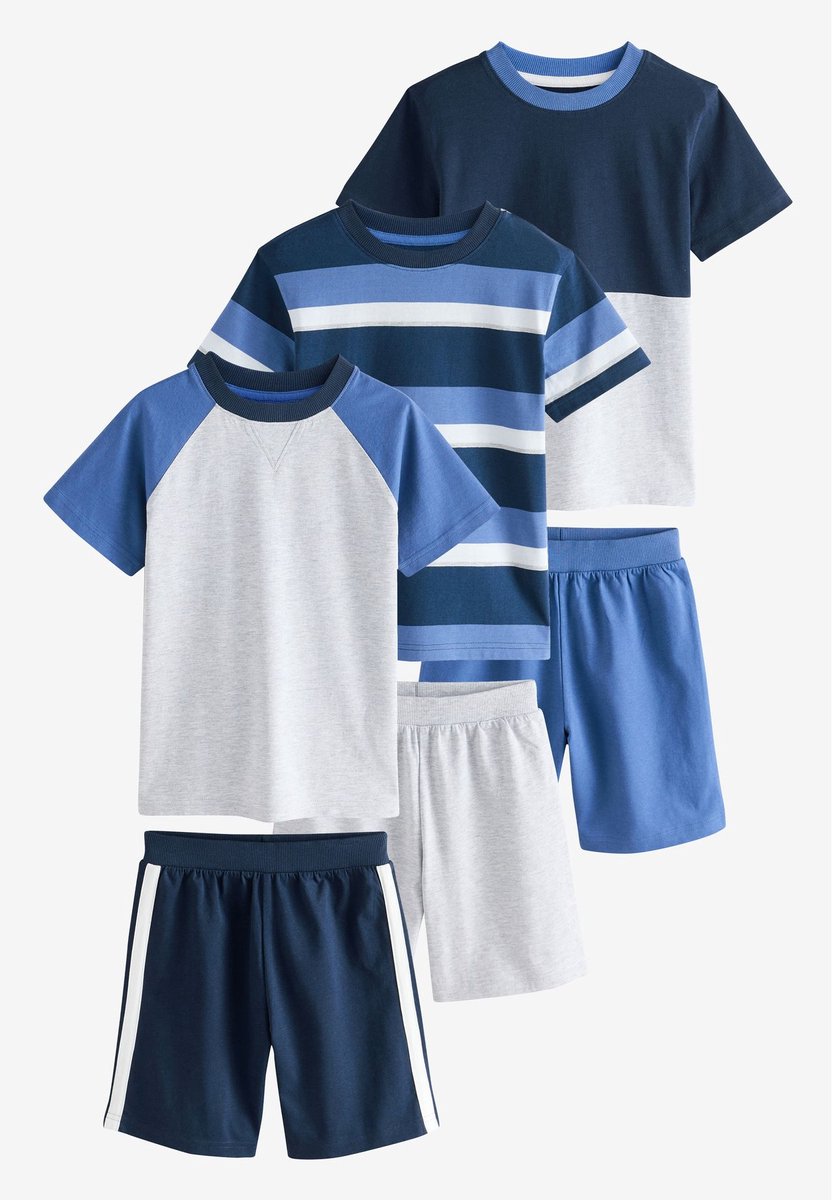 Next - Jongens - Set van 3 korte pyjama's - Blauw