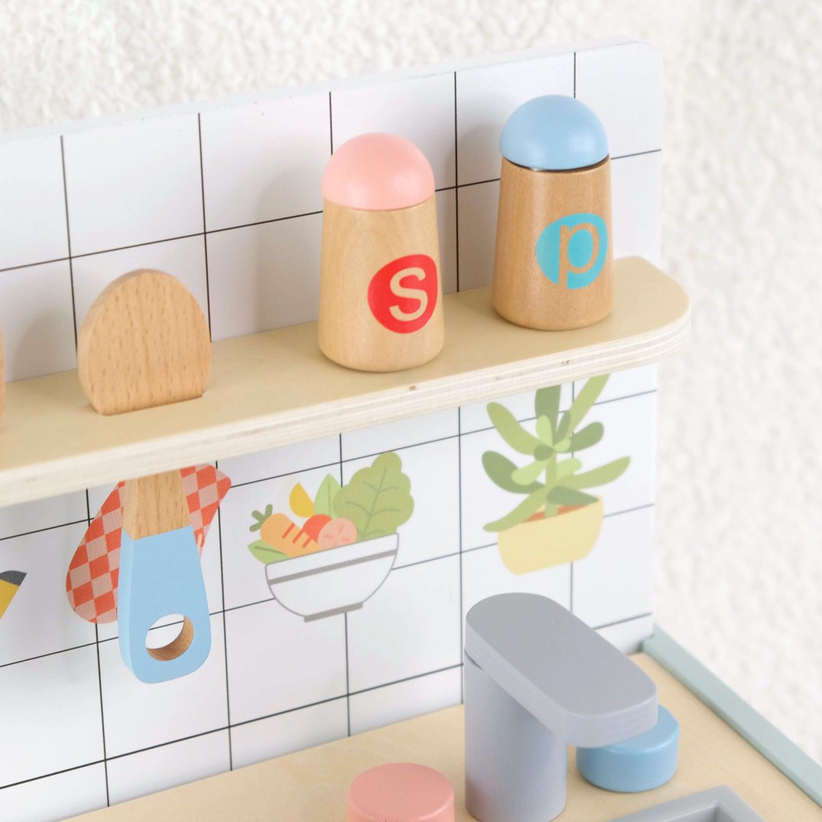 BusyKids - Kinderkeuken – Modderkeuken - Buitenkeuken Kind – Houten Speelkeuken met Accessoires – Compact & Draagbaar – Small — afbeelding 7