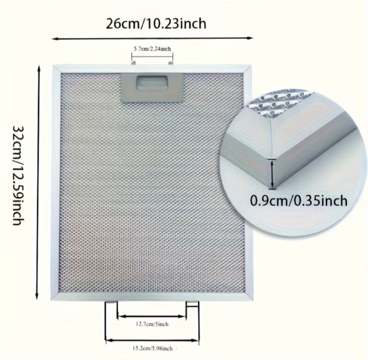 Afzuigkap Vetfilter Aluminium – 26 x 32 cm – Universeel Metaal Filter – Wasbaar – 2 Stuks