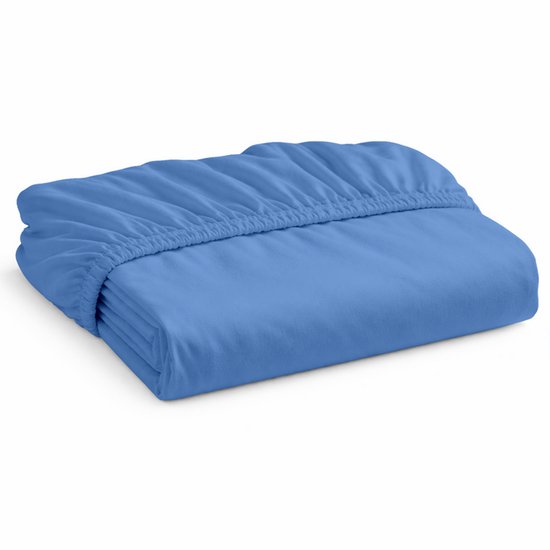 Decoware hoeslaken - Jersey - Blauw - 140x200cm - Geschikt voor matrassen tot 25 cm