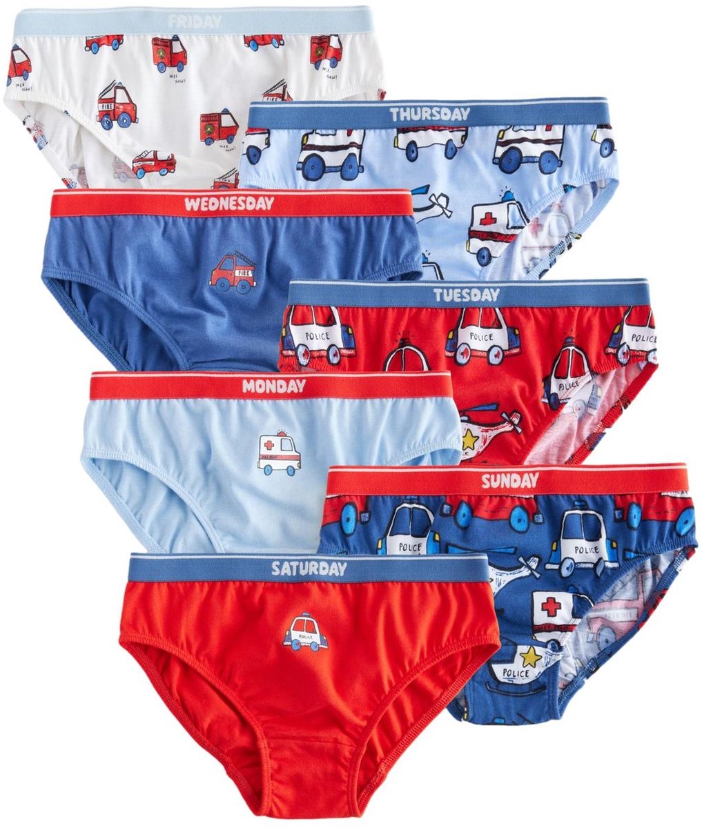 Next - Jongens - Set van 7 katoenen slips - Rood