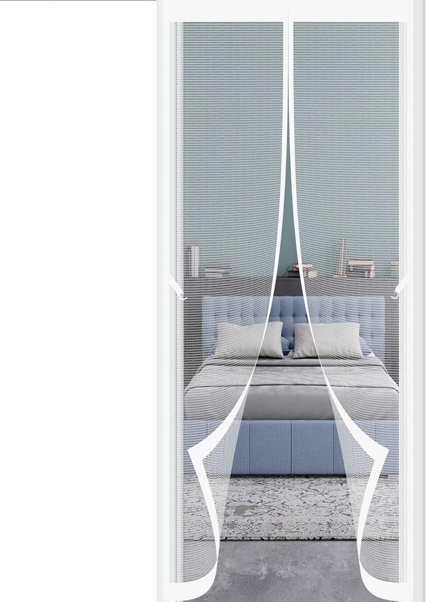 Magnetische Horren Deur voor Binnendeuren en Buitendeuren 90x250 cm Wit
