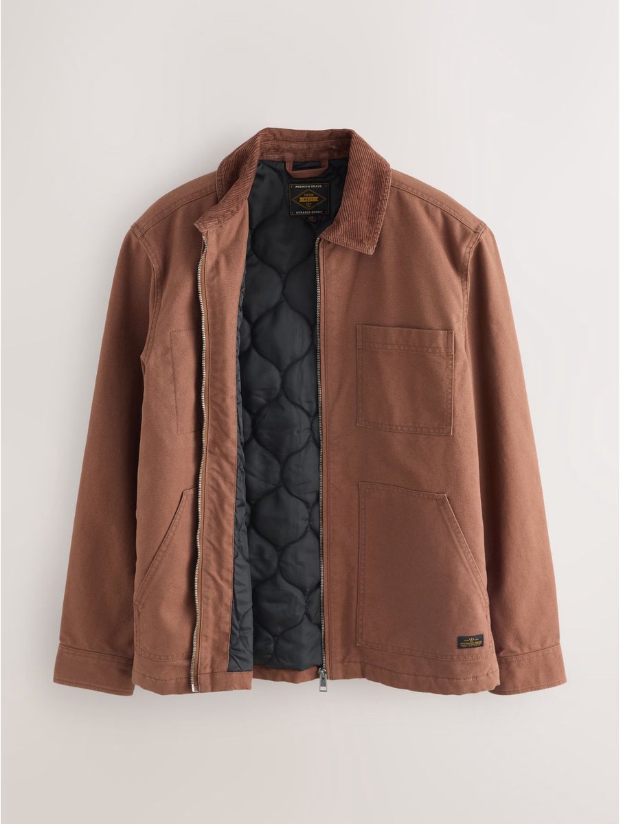 Next - Heren - Chore canvasjack - Bruin