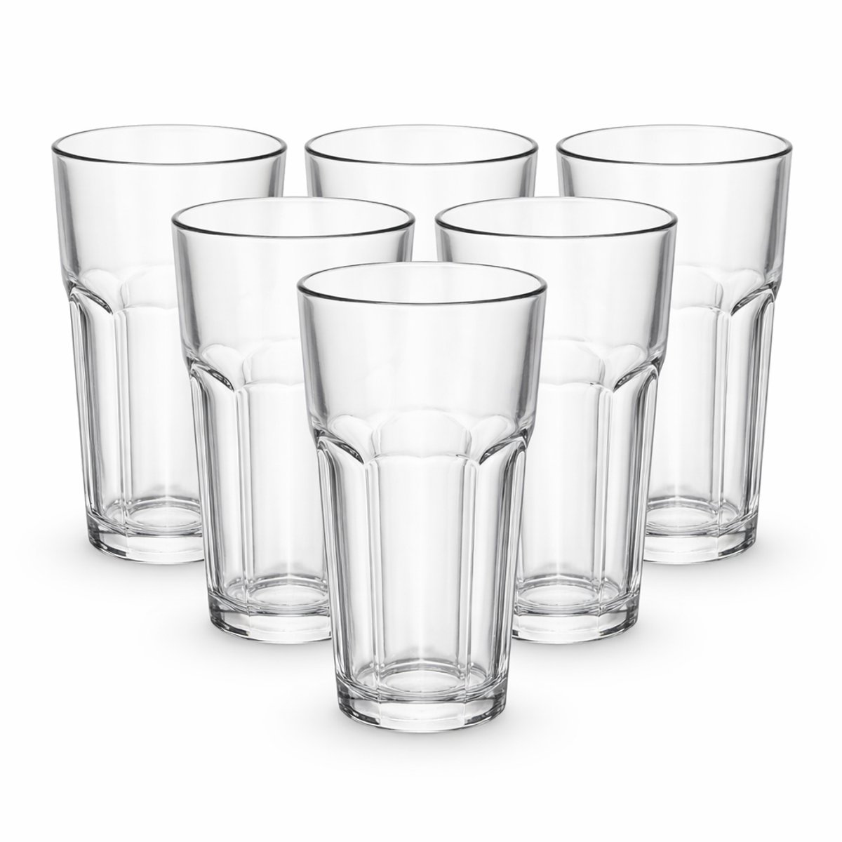 Majestix Longdrinkglazen Set - 6 Stuks - 475 ML - Dik Glas - Long Drink Glazen Set - Limonade Glazen - Hoogwaardige kwaliteit - Cocktail Glazen - Water Glazen - Longdrinkglazen