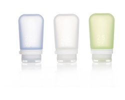 Human Gear - GoToob+ 3-Pack Medium - reisflesje - flacon- lekvrij - lichtgewicht - 74ml - Clear / Green / Blue
