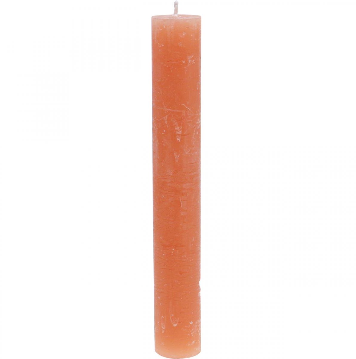 Viana Taper kaarsen effen Oranje Perzik 34×240mm 4st, 4 Stück