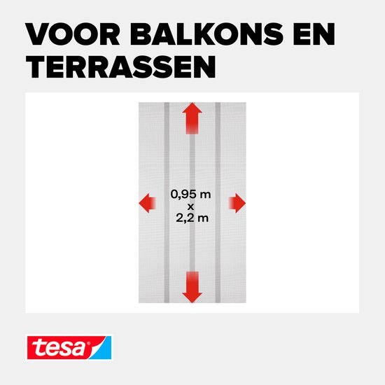 tesa INSECT STOP Lamella Curtain - lamellengordijn hor 4-delig voor deuren, zonder boren, wit - 95 x 220 cm van Tesa — afbeelding 4