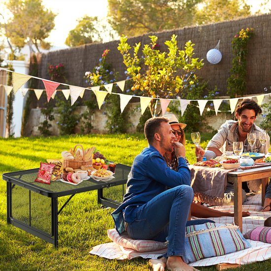 ACXIN Klapbare Kampeertafel - 90x60x39cm - Metaalgaasplaat - Licht & Draagbaar - Buiten Grilltafel Tuintafel — afbeelding 2