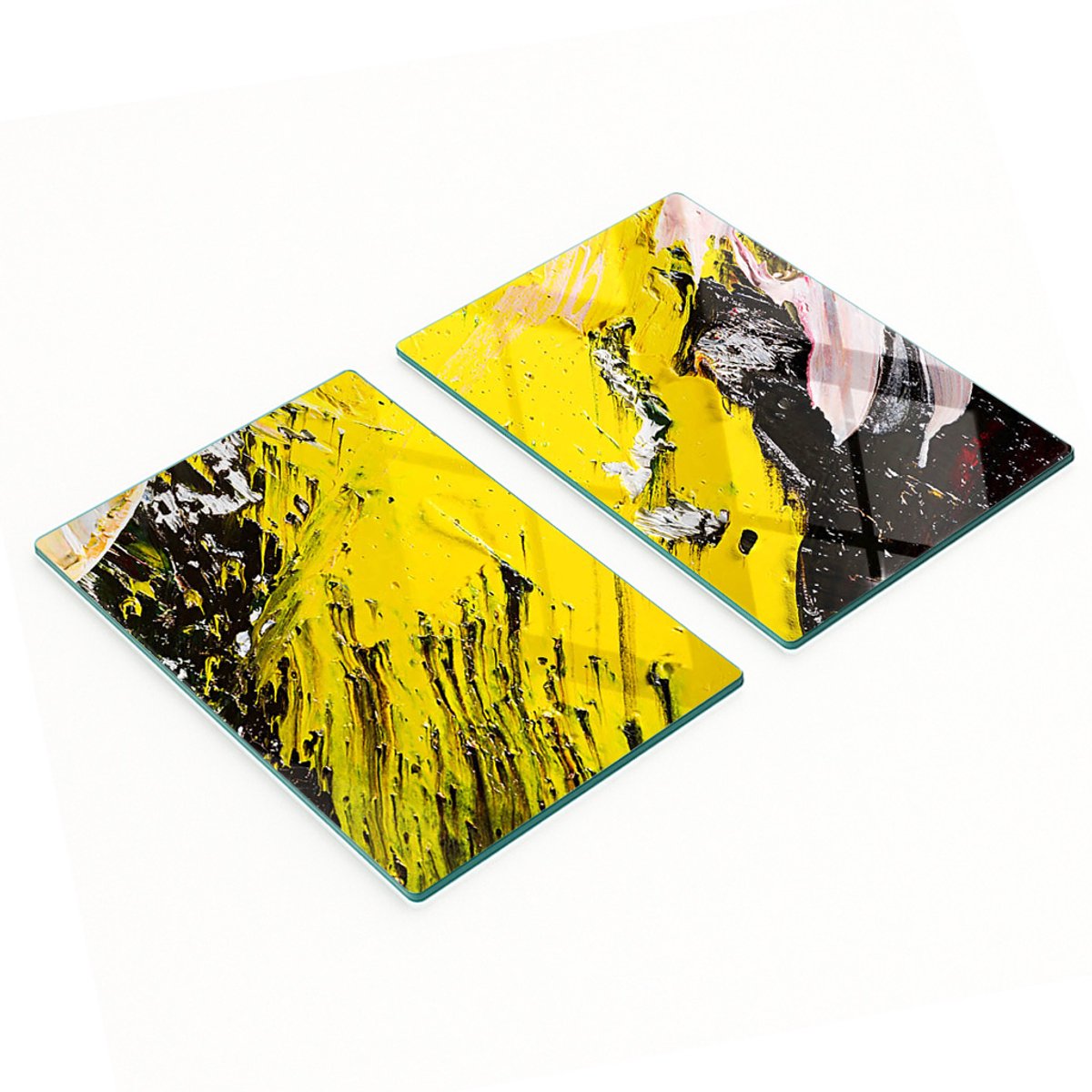 Duurzame en stijlvolle glazen borden met een abstract textuurpatroon, 2x40x52 cm