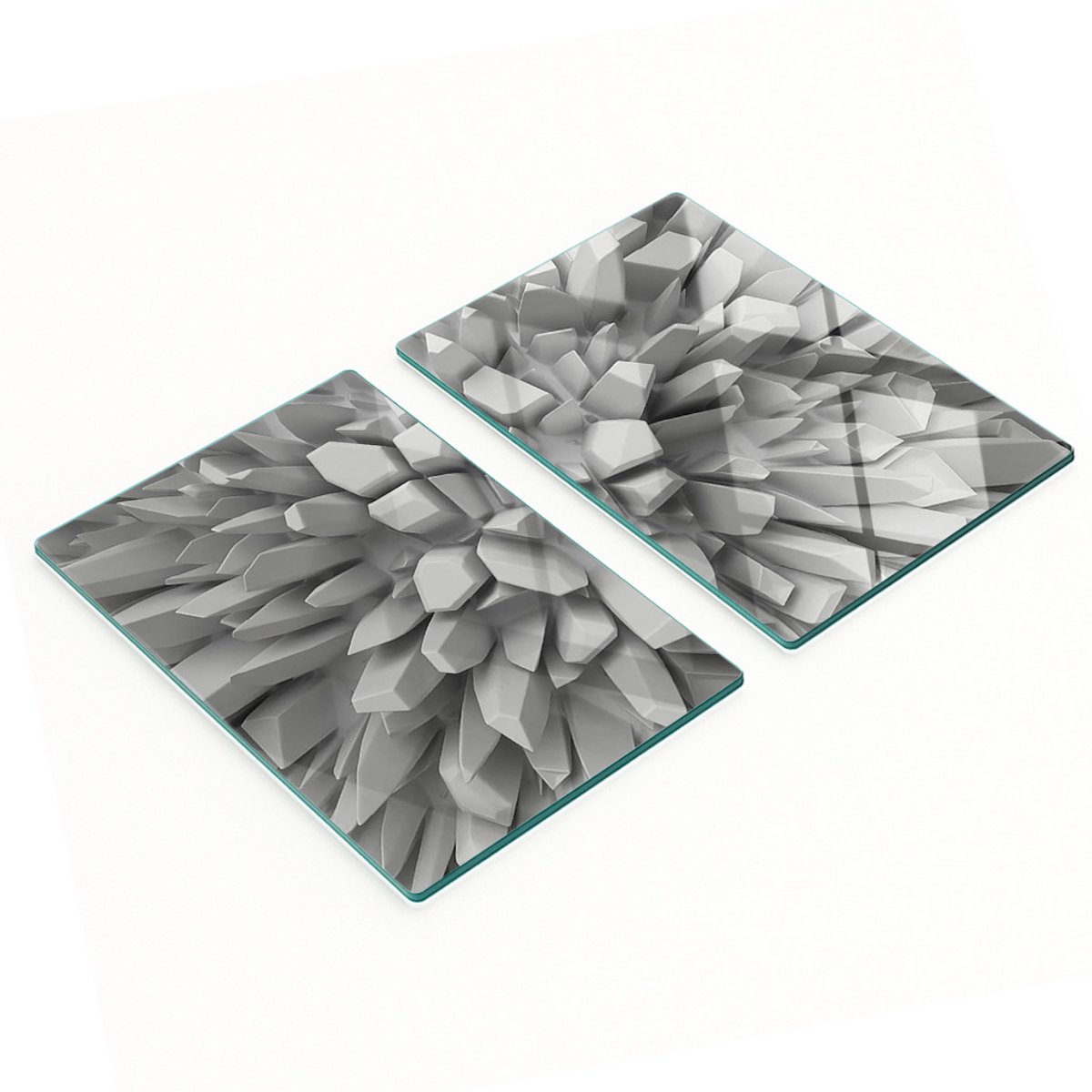 Set van gehard glazen snijplanken met 3D-print, 2x40x52 cm