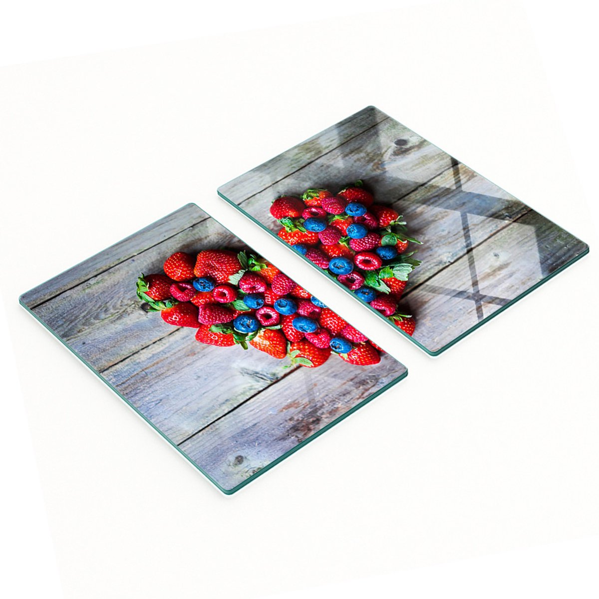 Decoratieve glazen serveerplanken voor snacks en fruit, hartvormig, 2x40x52 cm