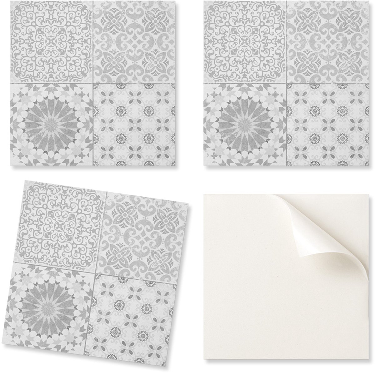 Zelfklevende vinyl wandbekleding met bedrukte geometrische en florale patronen 9x30x30 cm