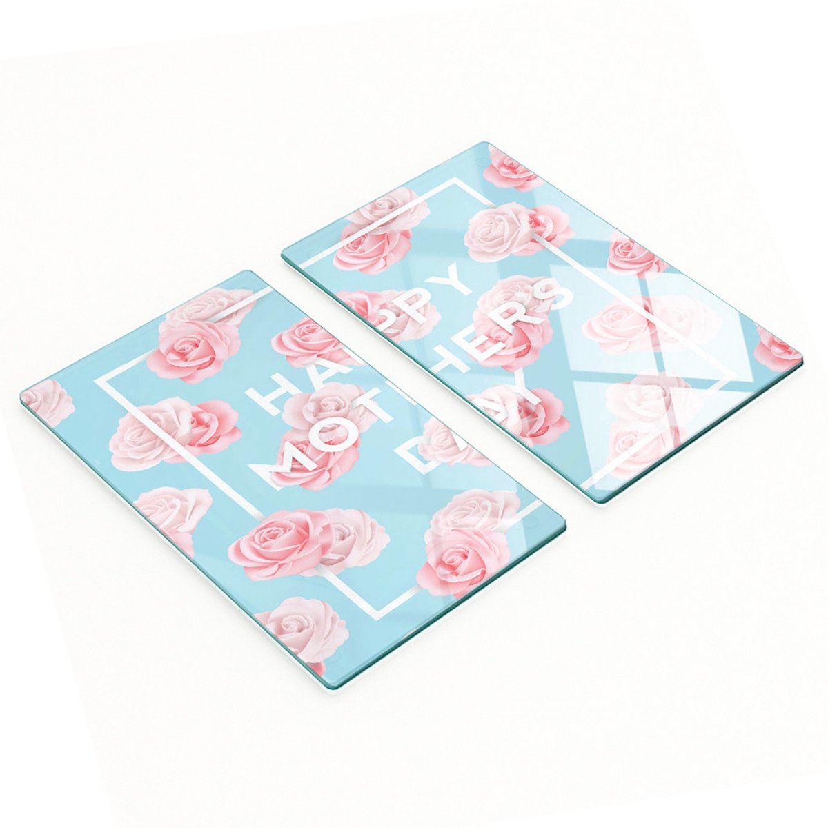 Multifunctionele decoratieve glazen snijplanken voor in de keuken, Moederdag 2x30x52 cm