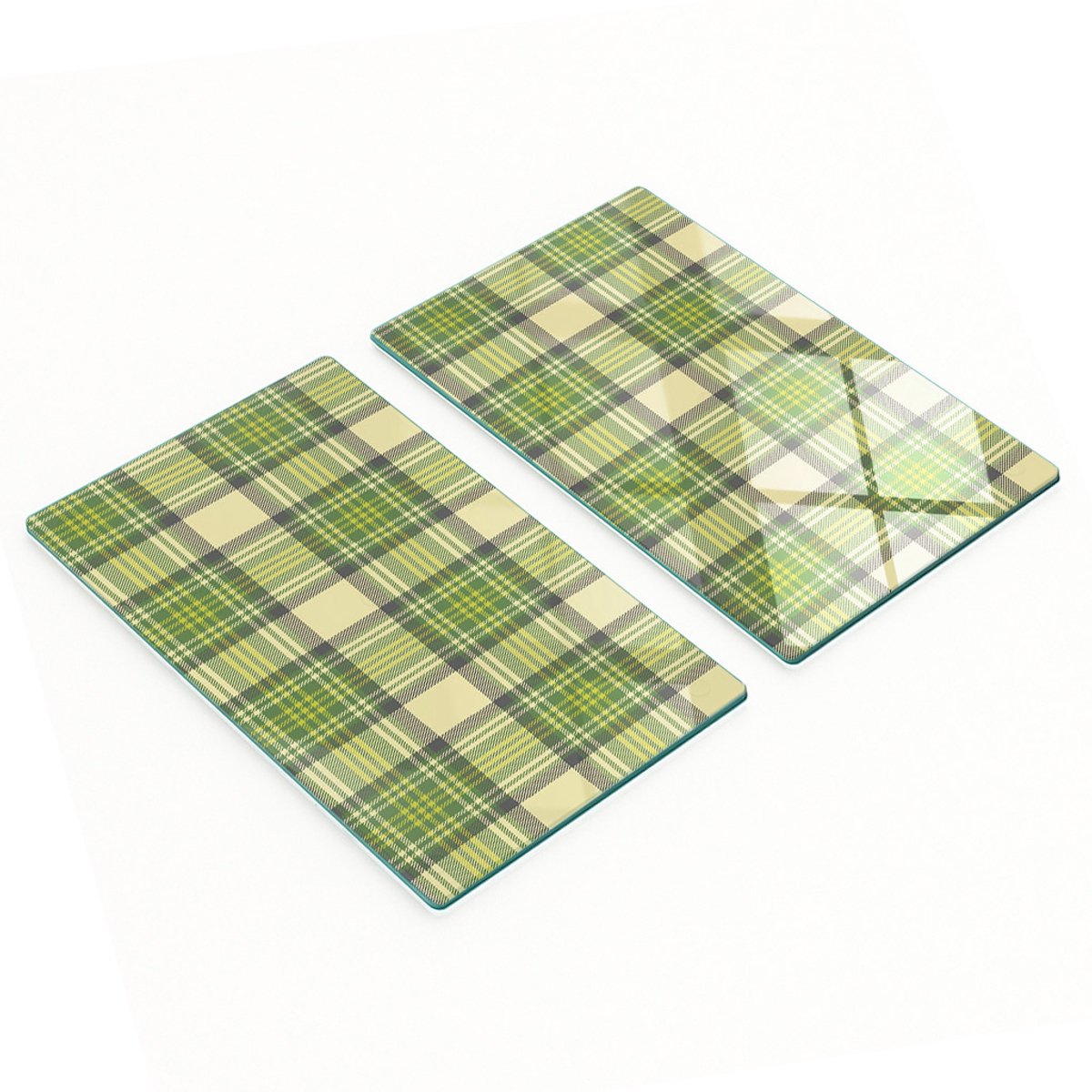 Decoratieve snijplanken van gehard glas met groen gaas, 2x30x52 cm