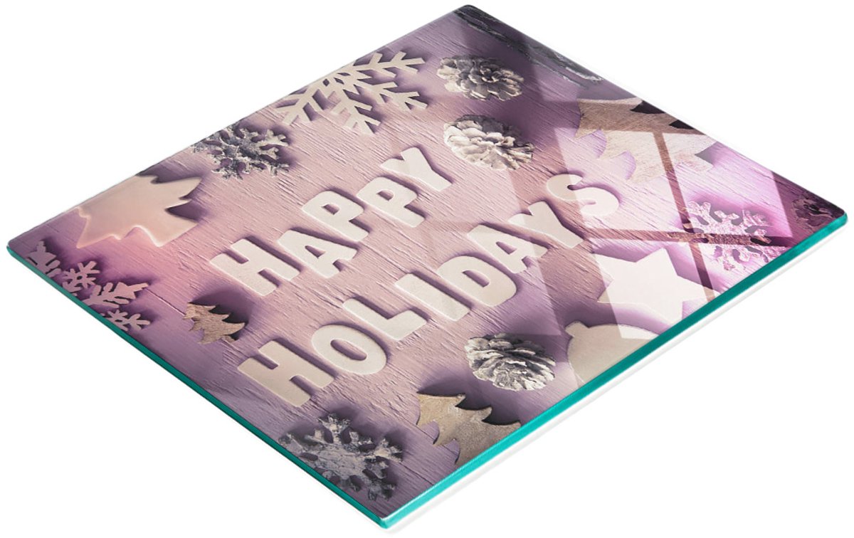Decoratieve snijplank van gehard glas met kerstmotief, 60x52 cm
