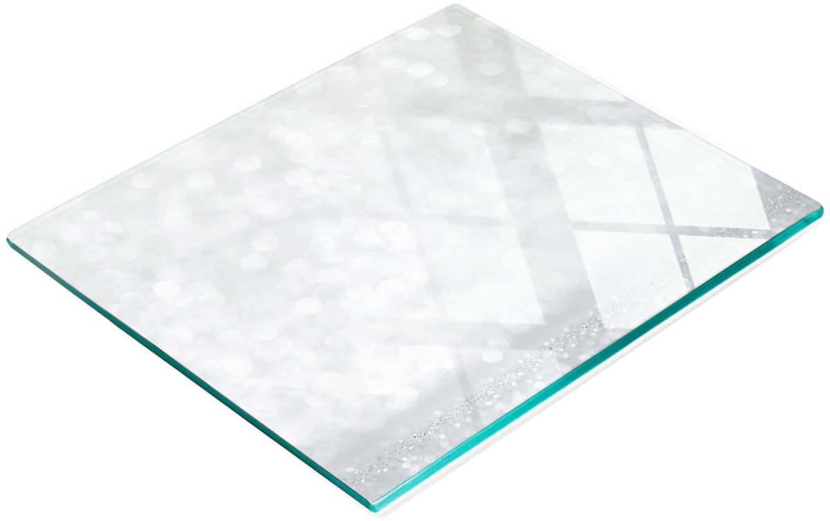 Decoratieve glazen snij- en serveerplank voor in de keuken, 60x52 cm
