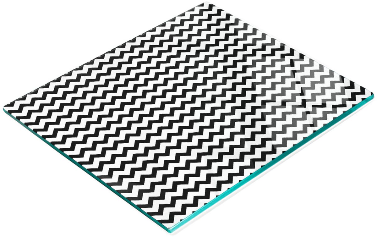 Keuken serveerplank van gehard glas met zigzagpatroon, 60x52 cm