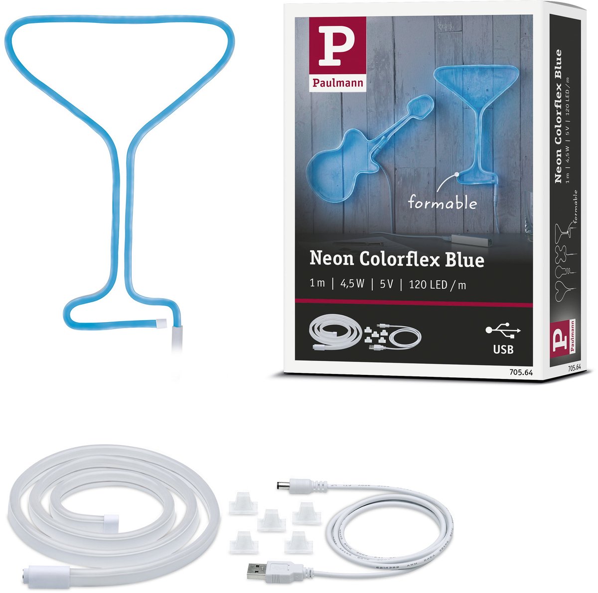 Paulmann Neon Colorflex USB Strip 1 Meter Blue - 4,5W - 5V - Wit