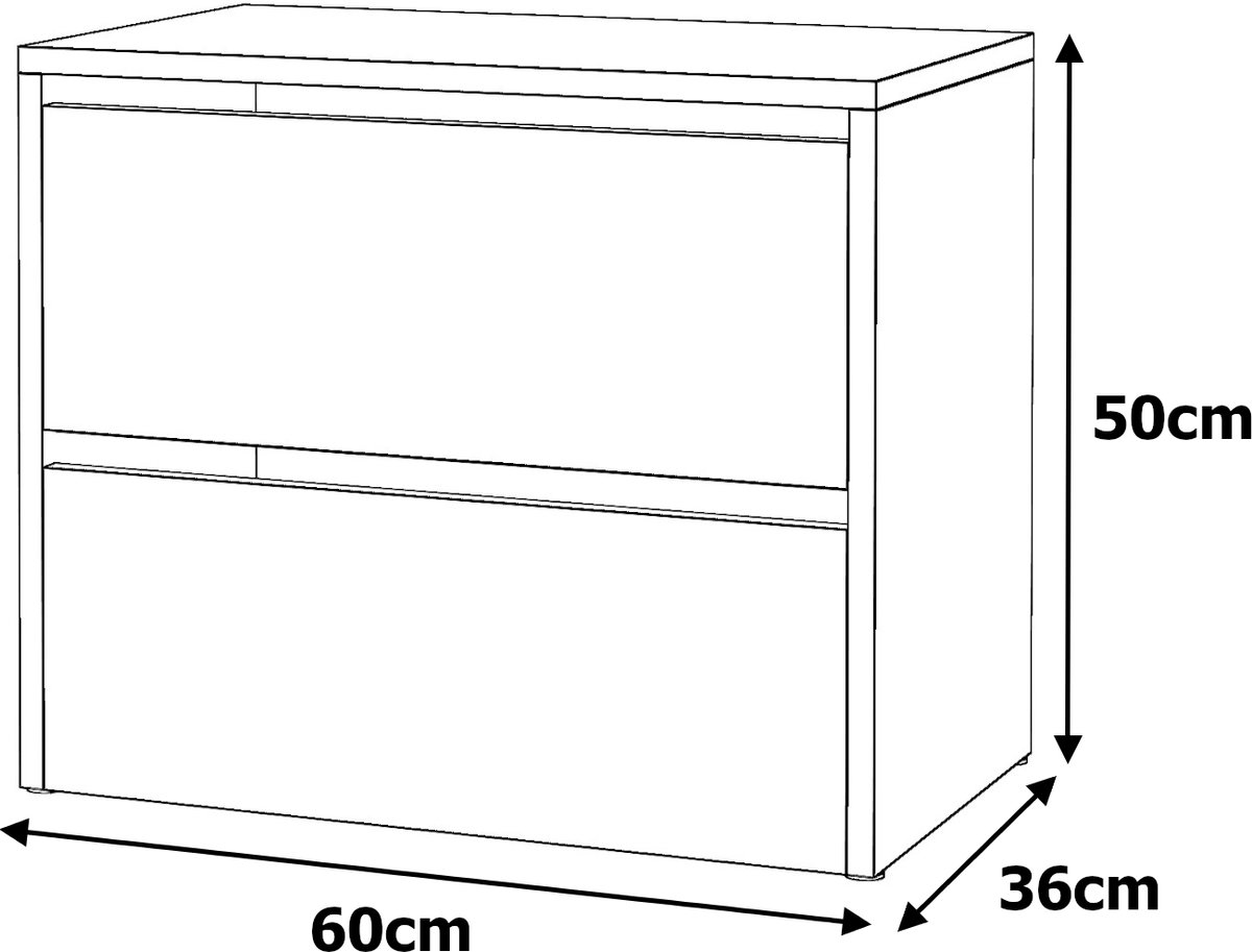 SCHOENENKAST 60 CM MAT ZWART WOTAN