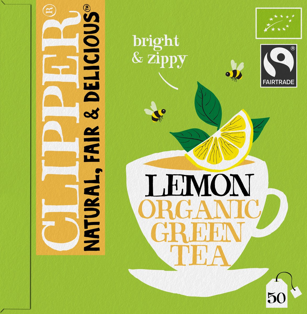 Clipper Thee Clipper - biologische thee - green tea lemon - groene thee citroen - 4 x 50 theezakjes