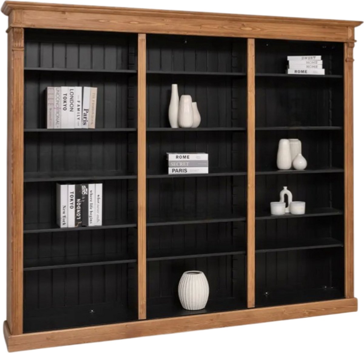 Landelijk/klassieke boekenkast/schappenkast met verstelbare planken - 205 cm (ps376)