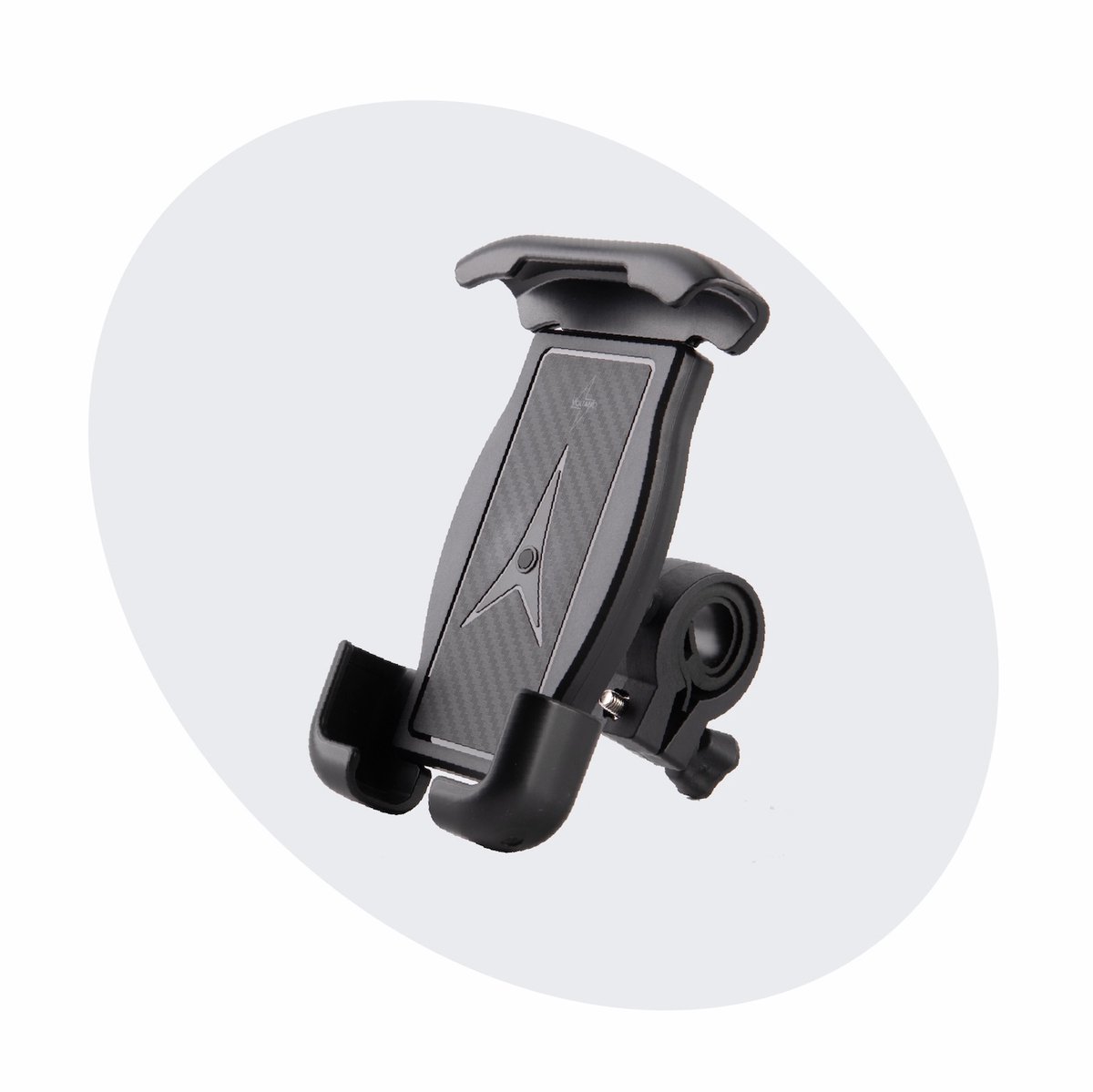Voltano Classic Universele Telefoonhouder Fiets, Motor, Scooter - Zwart - Stevige Grip Op Alle Hoeken - 360 Graden Draaibaar - Smartphone GSM Mobiel Houder Tot 7.2 Inch - Phone Holder Bike