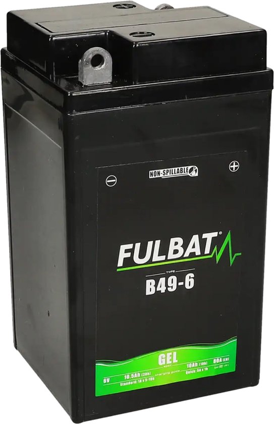 Fulbat B49-6 Accu 6V 10Ah – Gel Accu | Onderhoudsvrij voor Klassieke Motoren