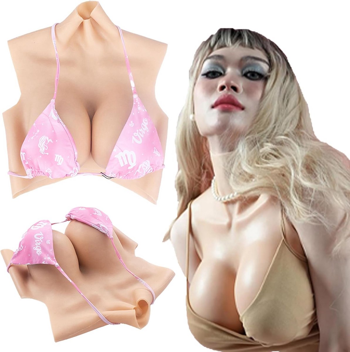 Realistische Silicone Borstprothese C-G Cup voor Crossdressers en Mastectomie