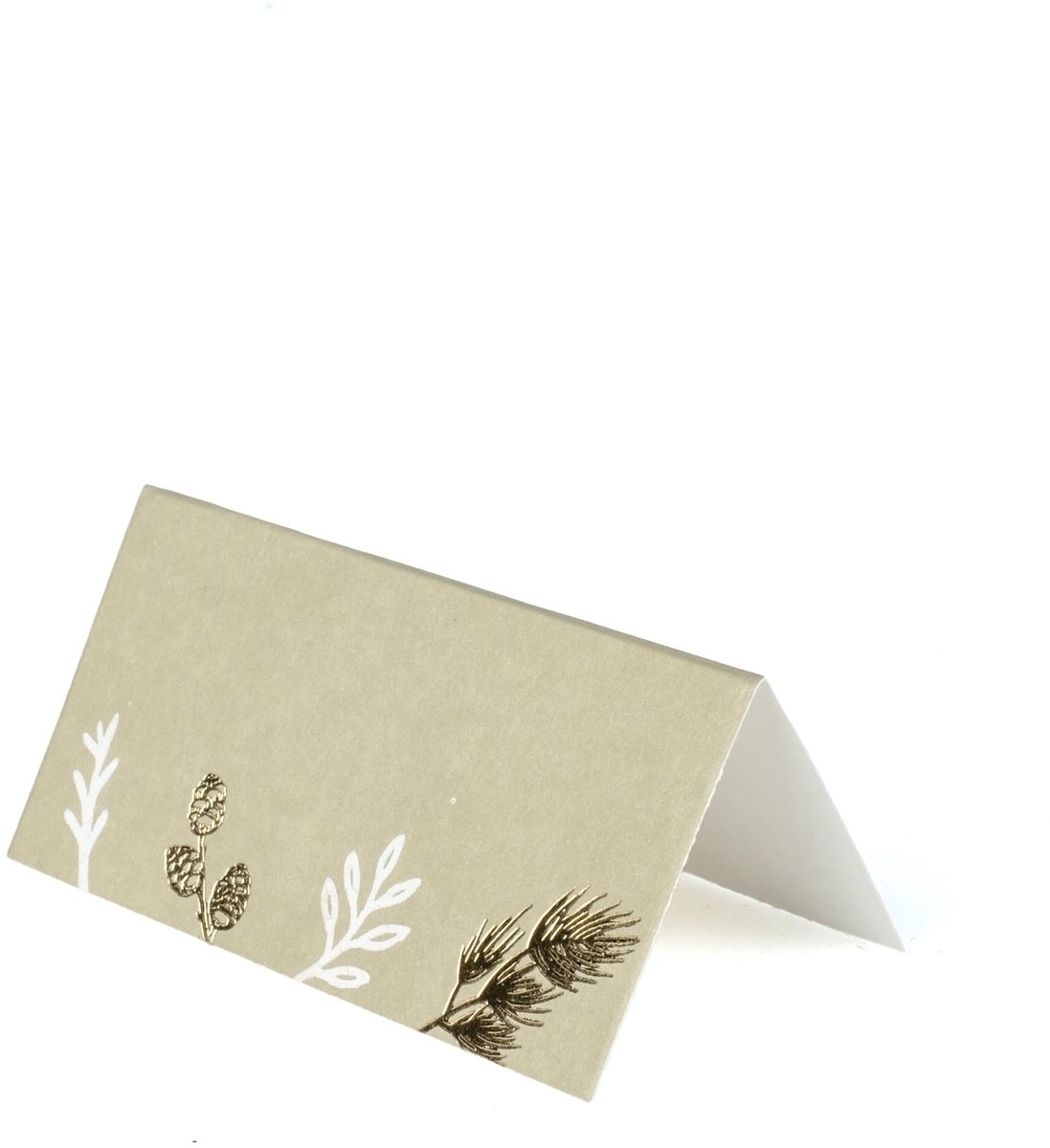 ARTYFETES - 8 Botanische Kerst plaatskaartjes grijsgroen en wit blad