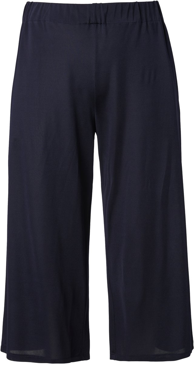 Ulla Popken - Dames - Slinky culotte kuitlengte wijde pijpen - Donkermarine - Maat 42+
