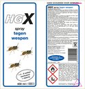 HGX spray tegen wespen, 400 ml, met afbeeldingen van wespen.